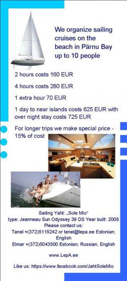 Sailing trips with sailing yaht "Sole Mio"